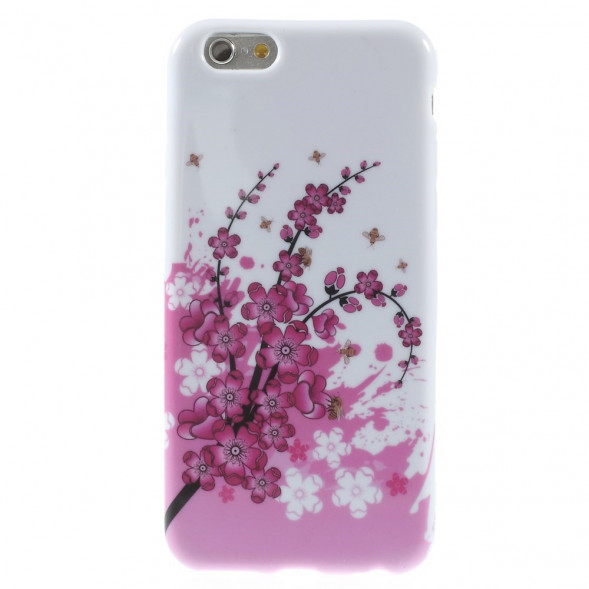 TPU Чехол накладка с рисунком для iPhone 6, 6S (Ветка вишни)