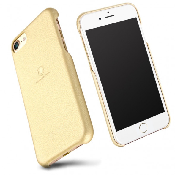 Кожаный чехол - накладка LENUO для iPhone 7 (Золото)
