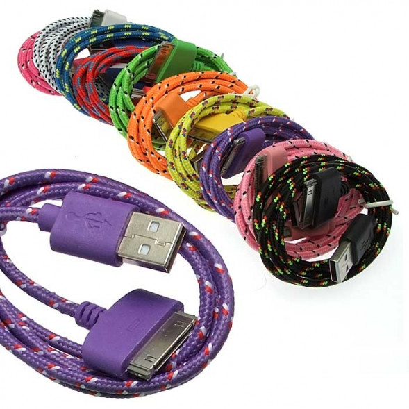 Шнур для моб. устр. USB to iPhone4 Round braid 1m