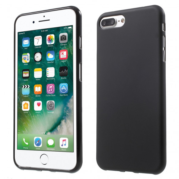 Матовый силиконовый чехол для iPhone 8 Plus, 7 Plus (Черный)