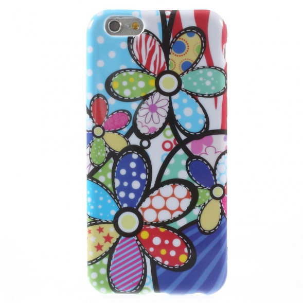 TPU Чехол накладка с рисунком для iPhone 6, 6S (Дизайнерские лепестки)