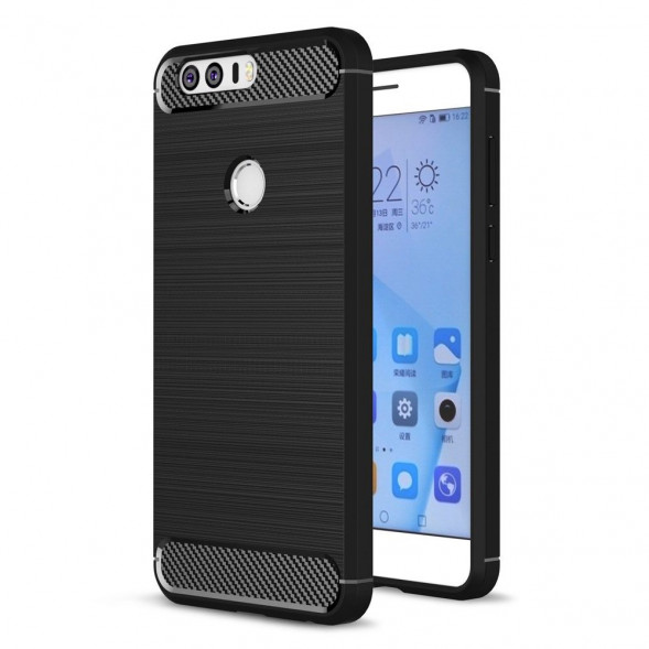 Чехол накладка Carbon Fibre для Huawei Honor 8 (черный)