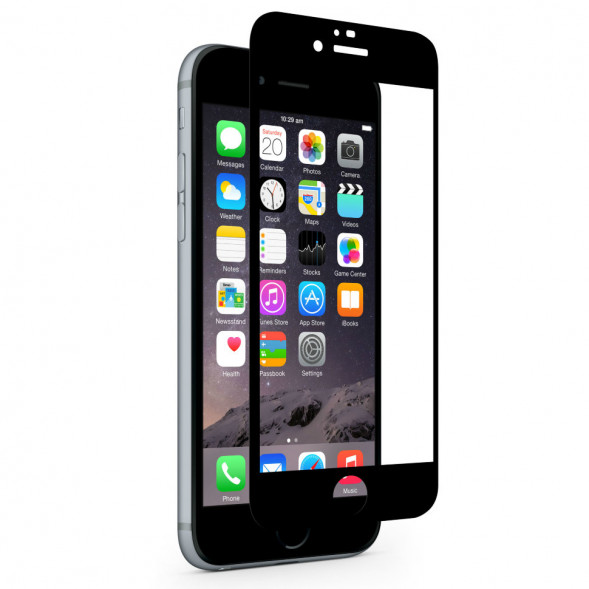 Защитное стекло iPhone 6, 6S (Антибликовое) (черное)