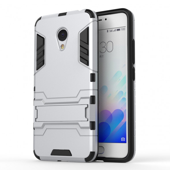 Чехол Duty с подставкой для Meizu M3 / M3s (серебряный)