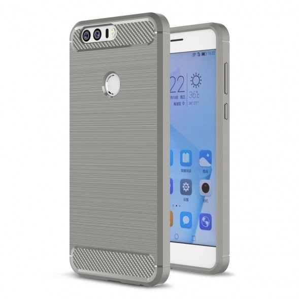 Чехол накладка Carbon Fibre для Huawei Honor 8 (серый)