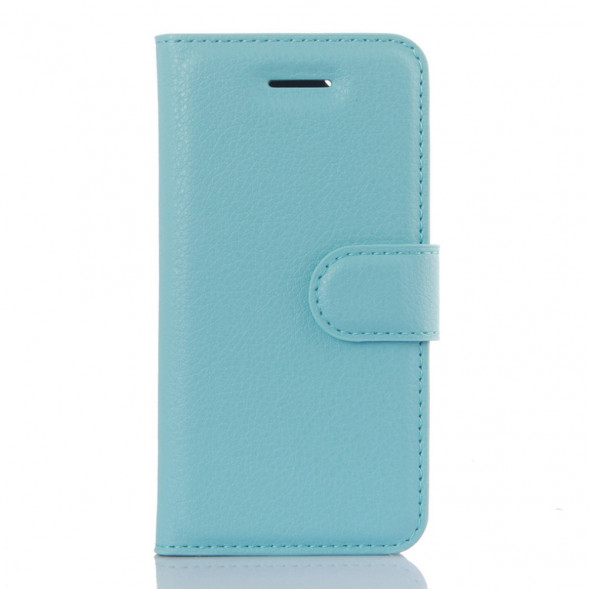Чехол книжка с визитницей для iPhone 5, 5S, SE (голубой)