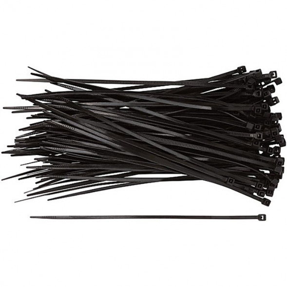 2.5X100 black (100шт) Хомут стяжка кабельная нейлоновая неразъемная