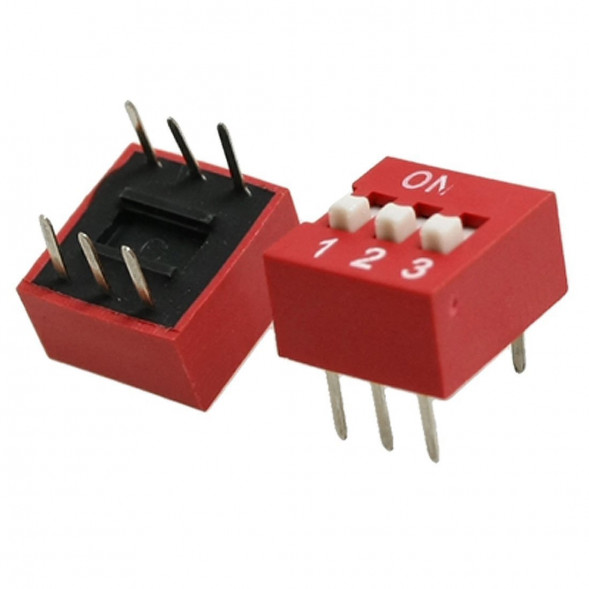 3 pin DIP переключатель красный шаг 2.54мм