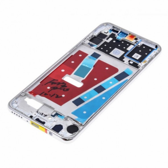 Рамка дисплея для Huawei P30 Lite (MAR-LX1M), Nova 4e (MAR-AL00) (48 Mp) (средняя часть в сборе) (Белая)