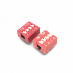 DS-04 (SWD1-4) 4 pin DIP переключатель красный шаг 2.54мм SWD1-4 (DS-04) (Вдм1-4)