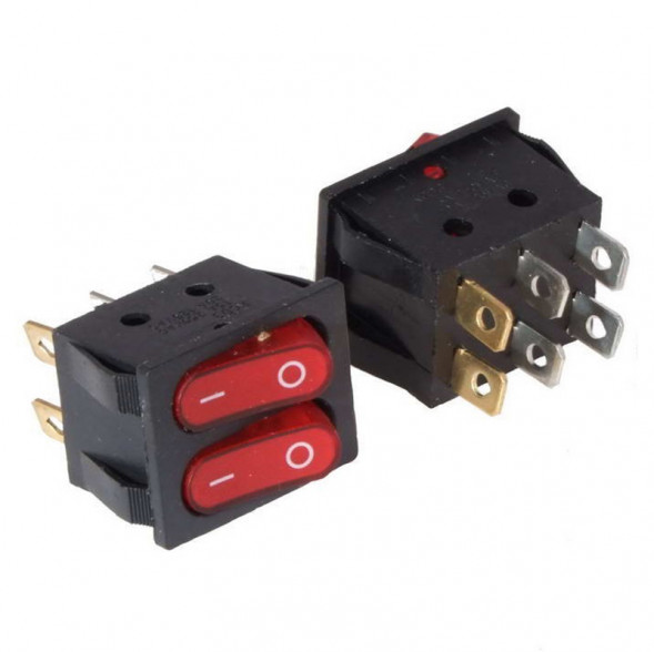 IRS-2101-3C ON-OFF Переключатель клавишный (рокерный) двойной