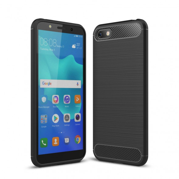 Чехол Carbon Fibre для Huawei Y5 Prime (2018) / Huawei Honor 7A (DUA-L22) (черный)