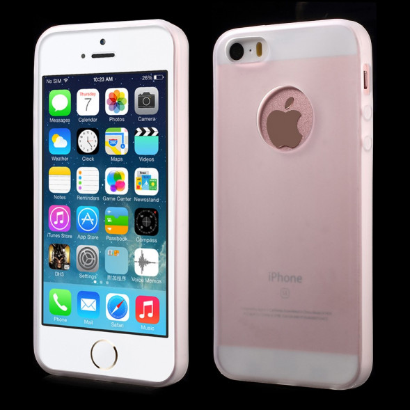 Матовый силиконовый чехол для iPhone SE, 5s, 5 (прозрачный)