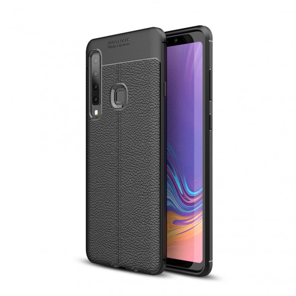 Чехол накладка Litchi для Samsung Galaxy A9 (2018) (черный)