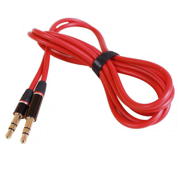 Кабель AUX Jack 3,5mm - Jack 3,5mm STS ZH-A154 1.0м круглый силикон (красный)