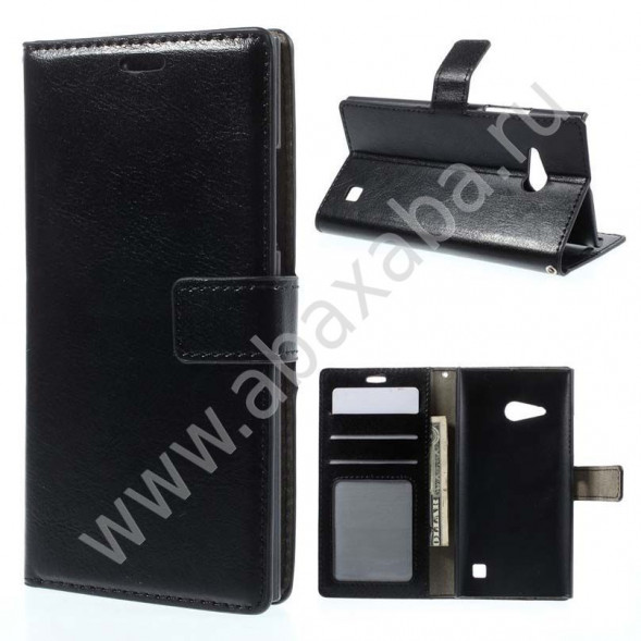 Чехол книжка с визитницей для Nokia Lumia 730, 735 Dual SIM (черный)