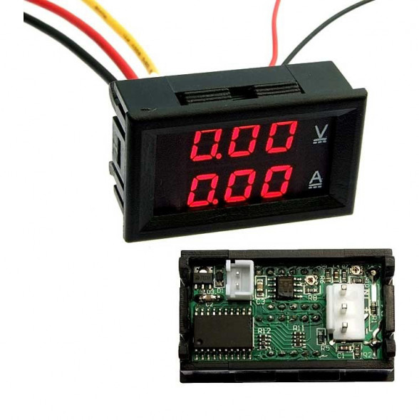 0-100V 0-10A Red ампер-вольтметр постоянного тока цифровой (DC)