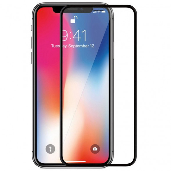 Защитное стекло 3D для iPhone XS Max (черный)