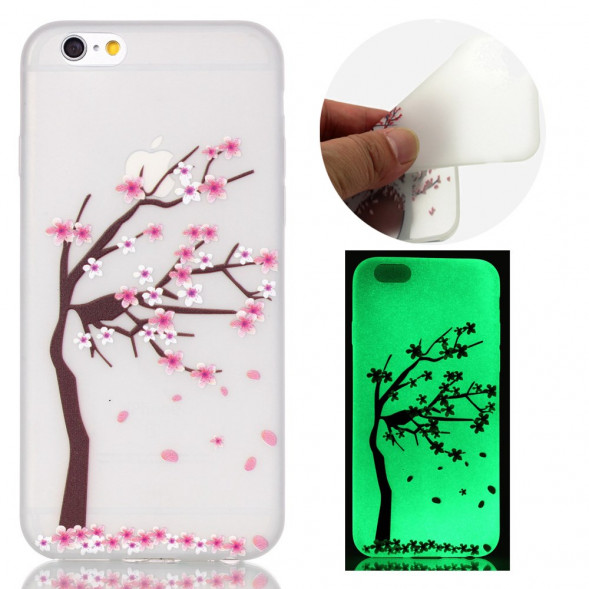Светящийся в темноте чехол для iPhone 6, 6S (Дерево)