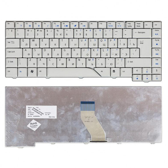 Клавиатура для ноутбука Acer Aspire 4520 4720 5520 5720 (белая) (002097)