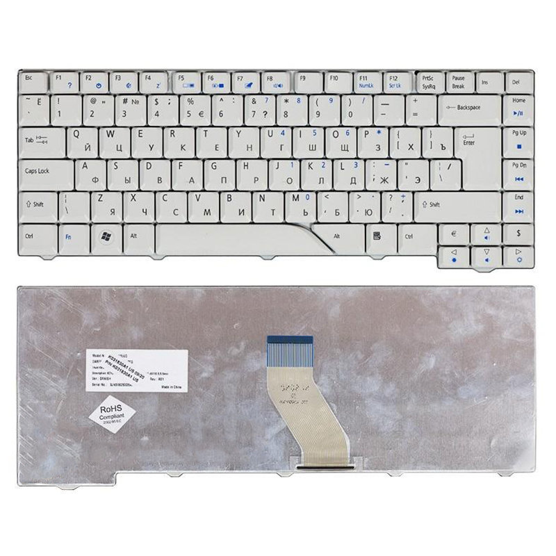 Клавиатура для ноутбука Acer Aspire 4520 4720 5520 5720 (белая) (002097)