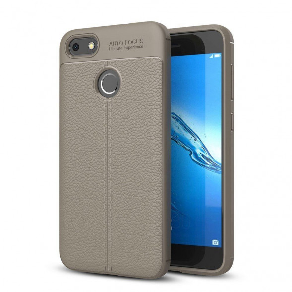 Чехол накладка Litchi Grain для Huawei Nova Lite 2017, P9 lite mini (серый)