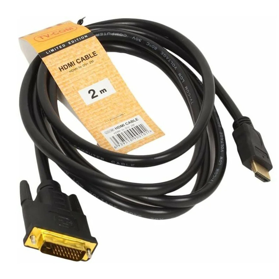 Кабель HDMI - DVI-D TV-COM LCG135E-2M - Черный купить в Краснодаре по цене  520 руб. в интернет-магазине mirdetali.ru