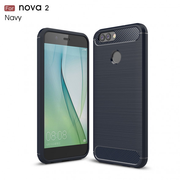Чехол Carbon Fibre для Huawei Nova 2 (синий)