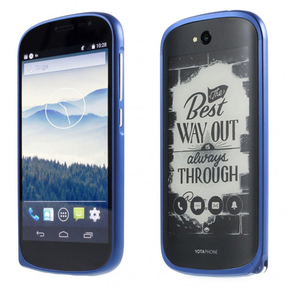 Алюминиевый бампер для Yotaphone 2 (синий)