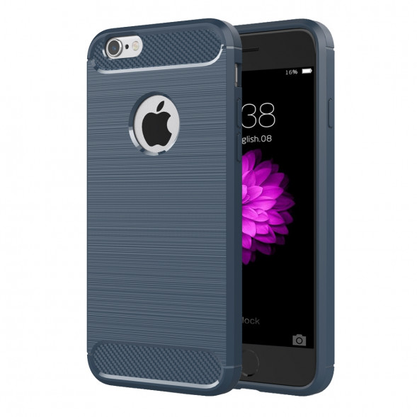 Чехол накладка Carbon Fibre для iPhone 6 / 6S (синий)