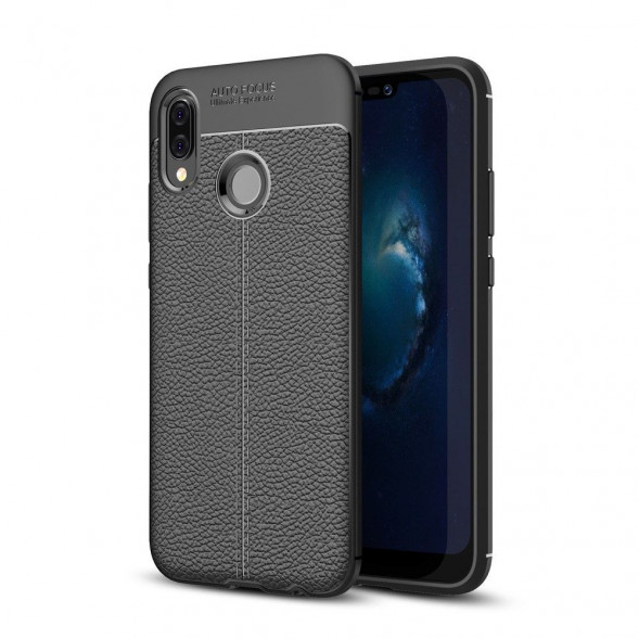 Чехол накладка Litchi Grain для Huawei P20 Lite / nova 3e (черный)