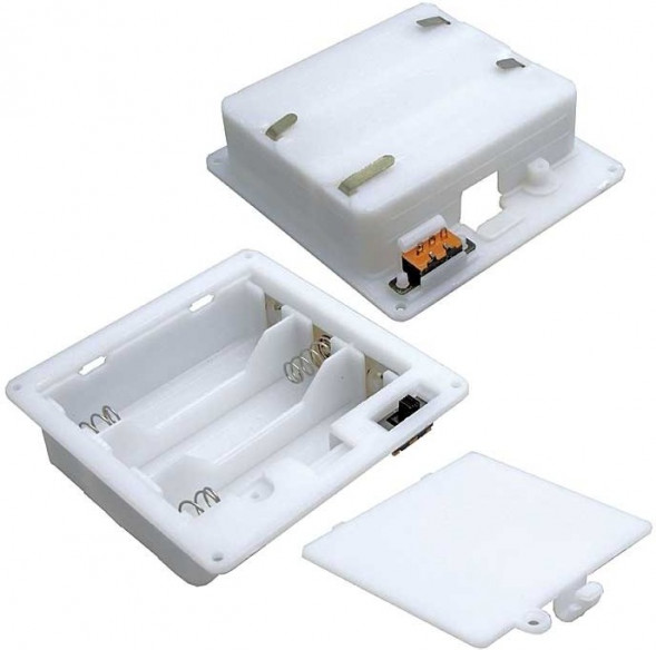 AAх3 switch 66х64х18mm Батарейный отсек с выключателем (белый)