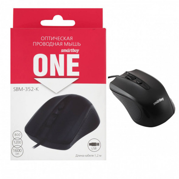 Мышь SmartBuy ONE 352 проводная (черная)