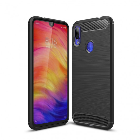Чехол Carbon Fibre для Xiaomi Redmi Note 7, Redmi Note 7 Pro (черный)