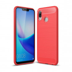 Чехол Carbon Fibre для Huawei Honor Play (красный)