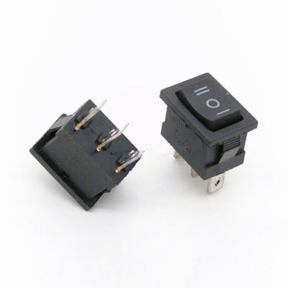 Переключатель ON-OFF-ON 6A 250VAC 3Pin (черная клавиша)