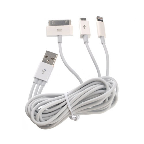 Дата-кабель USB универсальный 3 в 1 (MicroUSB, 4G, 5G, P1000) 1 м