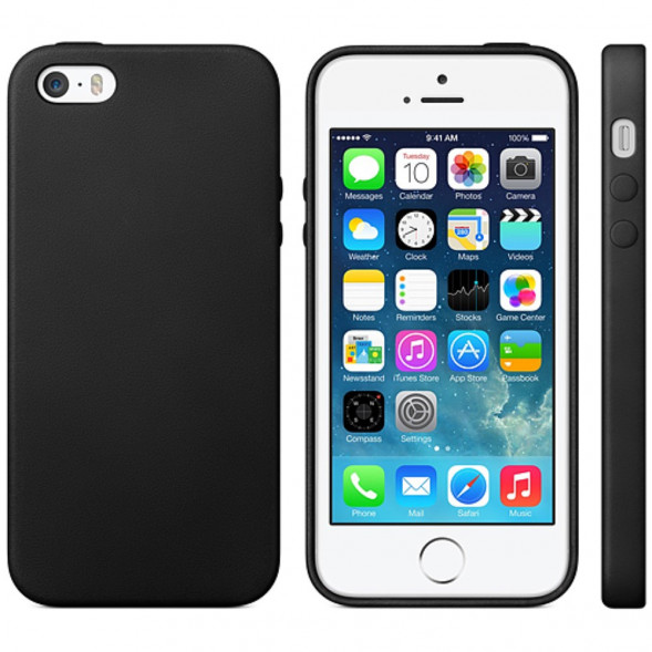 Текстурный чехол накладка для iPhone SE, 5S, 5 (черный)