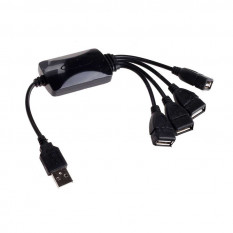 USB-концентратор 21515 4 гнезда 1 USB выход 12V/24V (чёрный)