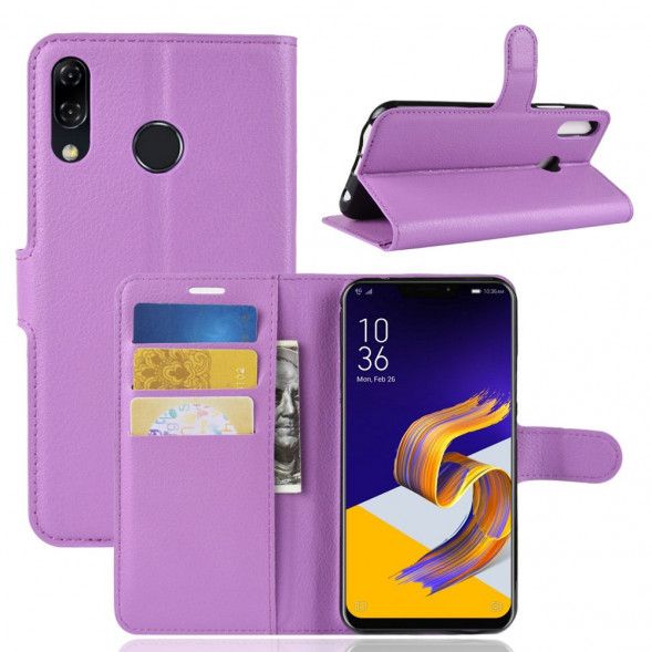 Чехол с визитницей для Asus ZenFone 5 ZE620KL / 5z ZS620KL (фиолетовый)