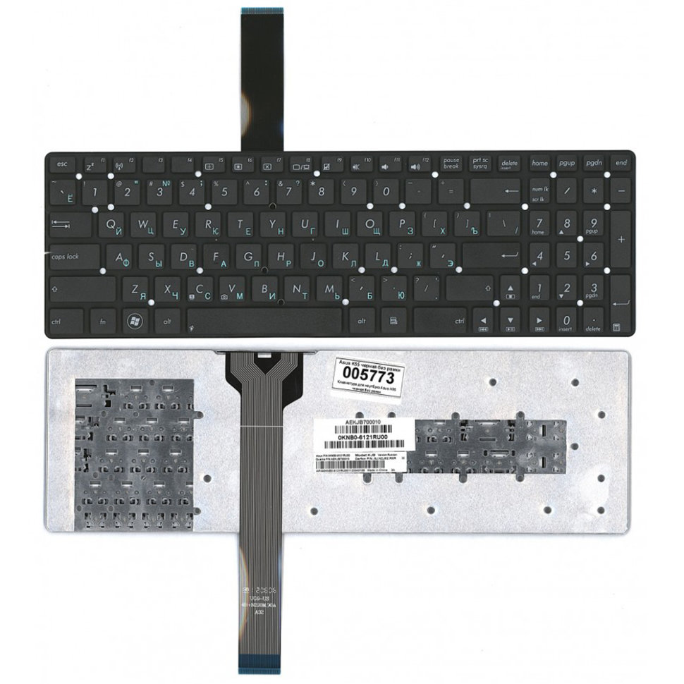 Клавиатура для ноутбука Asus K55 (черная) без рамки 005773