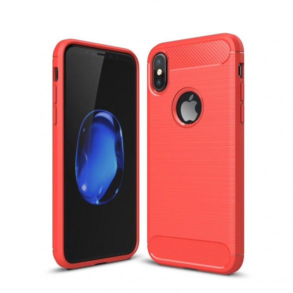 Чехол Carbon Fibre для iPhone X (красный)
