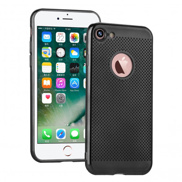 Перфорированный чехол на iPhone 7, iPhone 8 (черный)