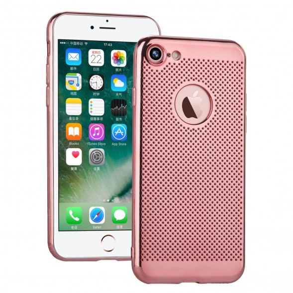 Перфорированный чехол на iPhone 7, iPhone 8 (розовый)