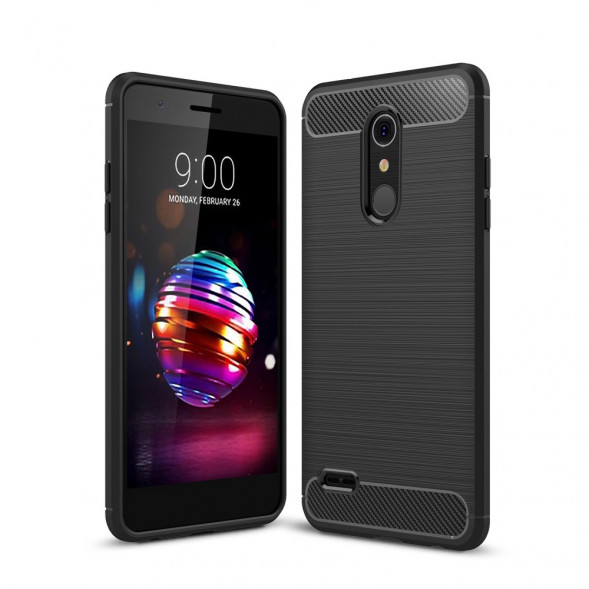 Чехол накладка Carbon Fiber для LG K10 (2018) (черный)