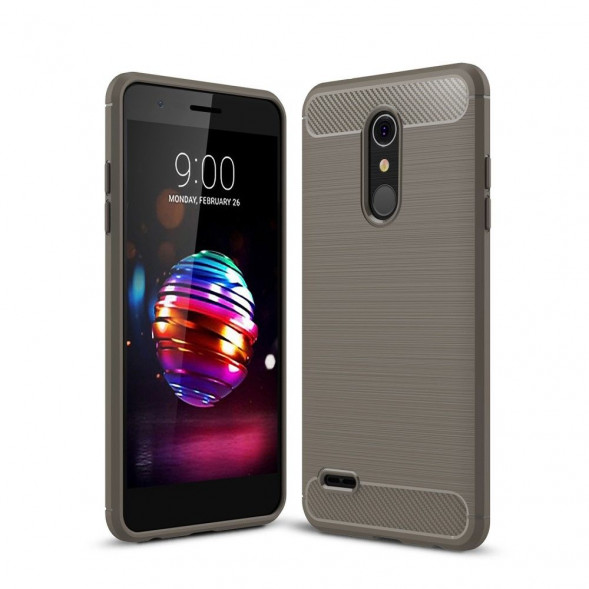 Чехол накладка Carbon Fiber для LG K10 (2018) (серый)