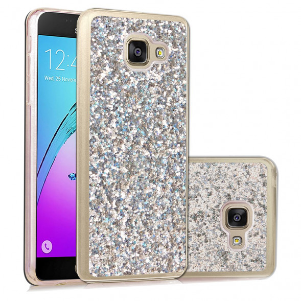 Силиконовый чехол с блесками для Samsung Galaxy A5 SM-A510F (серебро)