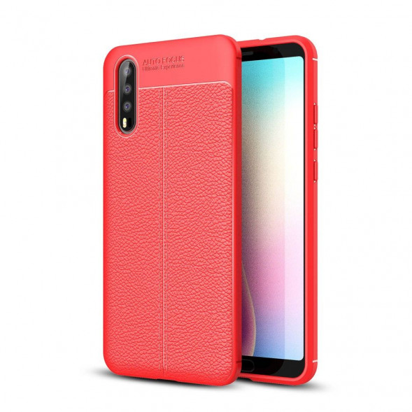 Чехол накладка Litchi Grain для Huawei P20 (красный)