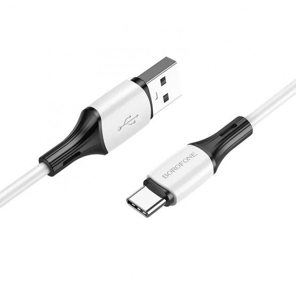 Кабель USB Type-С Borofone BX79 1м, 2.4A, усиленная силикагелевая оболочка (белый)