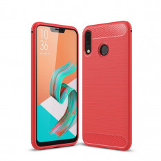 Чехол накладка Carbon Fiber для Asus Zenfone 5Z ZS620KL (красный)